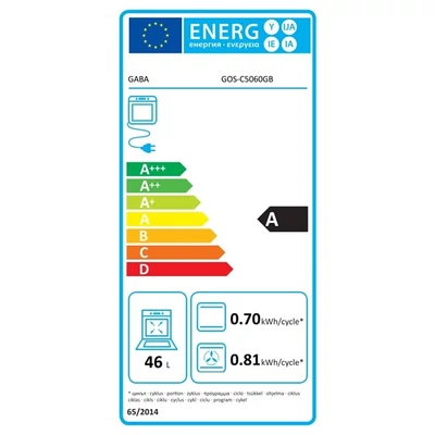 Gaba GOS-C5060GB szürke-fekete, szabadonálló, gáz, kombinált, főzőzóna: 4, sütő:46L, tűzhely