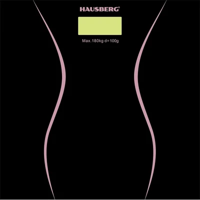 Hausberg HB-6003NG üveg fürdőszobai mérleg fekete