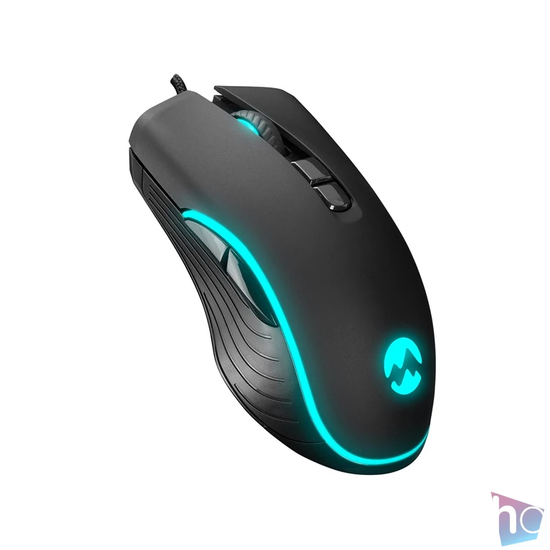Everest Gamer Egér - SM-G56 CORAX  (7200 DPI, 7gomb, 1,5m harisnyázott kábel,optikai, fekete, RGB LED)
