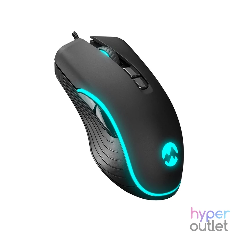 Everest Gamer Egér - SM-G56 CORAX  (7200 DPI, 7gomb, 1,5m harisnyázott kábel,optikai, fekete, RGB LED)