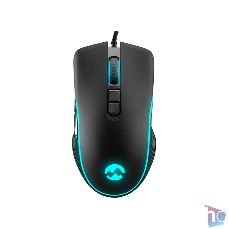Everest Gamer Egér - SM-G56 CORAX  (7200 DPI, 7gomb, 1,5m harisnyázott kábel,optikai, fekete, RGB LED)
