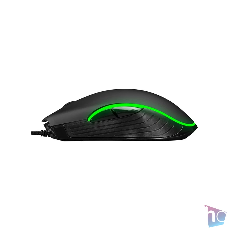 Everest Gamer Egér - SM-G56 CORAX  (7200 DPI, 7gomb, 1,5m harisnyázott kábel,optikai, fekete, RGB LED)