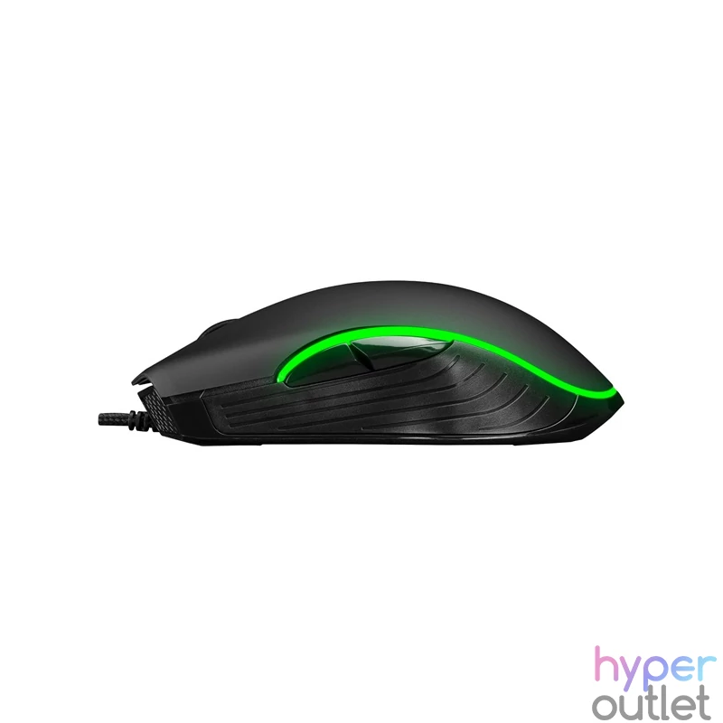 Everest Gamer Egér - SM-G56 CORAX  (7200 DPI, 7gomb, 1,5m harisnyázott kábel,optikai, fekete, RGB LED)