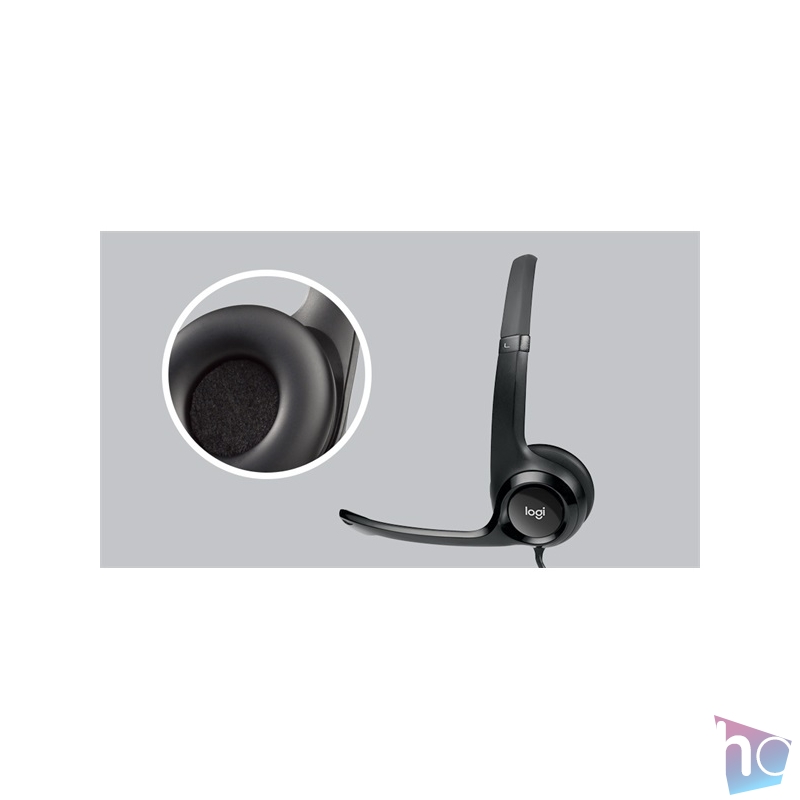 Logitech Fejhallgató - H390 Headset (USB, mikrofon, fekete)