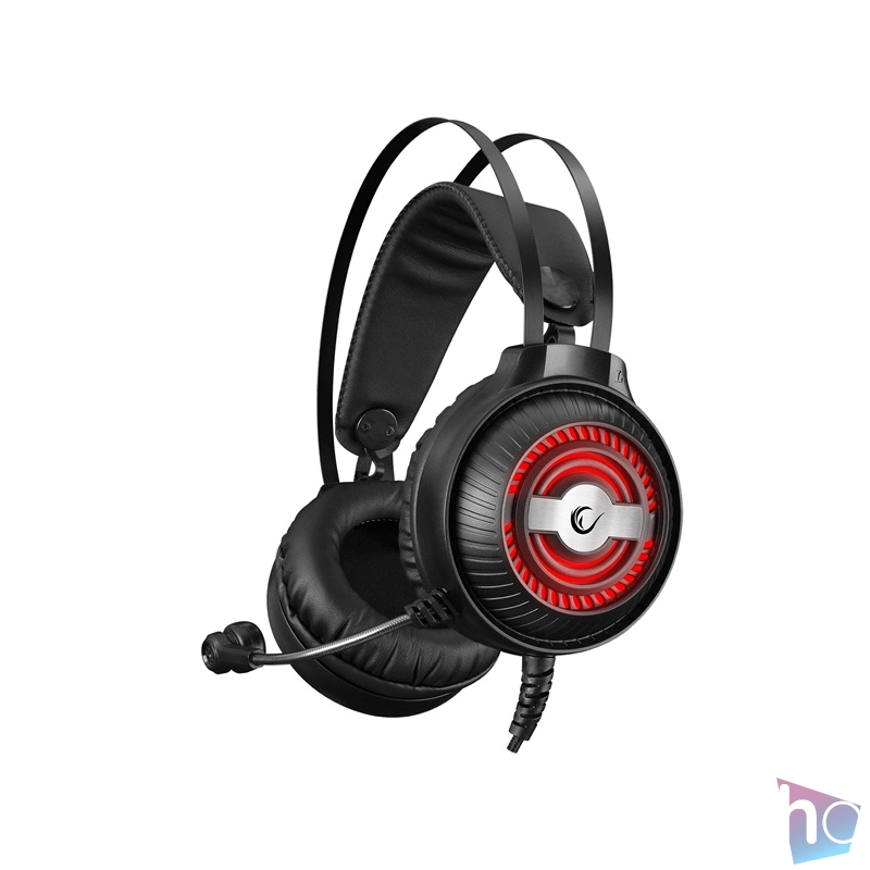 Rampage Fejhallgató - RM-K29 THUNDER (mikrofon, 3,5 mm Jack, hangerőszabályzó, nagy-párnás, fekete, RGB LED)