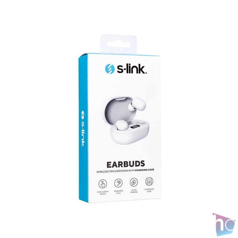 S-Link Fülhallgató Vezeték Nélküli - SL-TWS05 White (Bluetooth v5.0, mikrofon, fehér)
