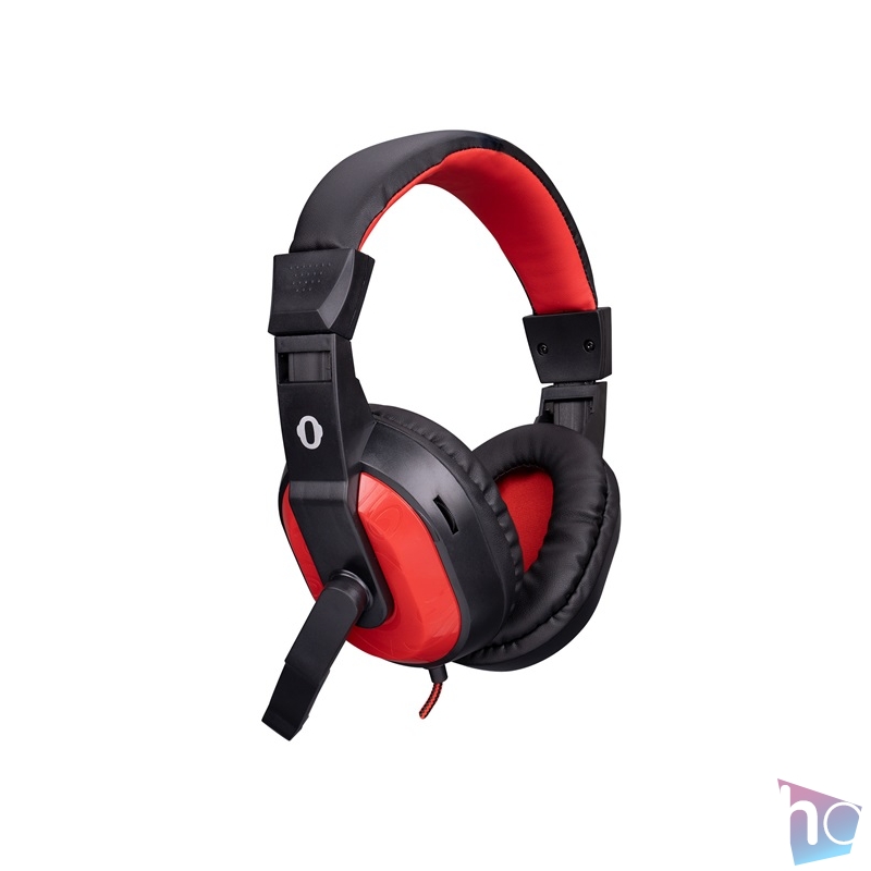 Snopy Fejhallgató - SN-633 Red (mikrofon, 3.5mm jack, hangerőszabályzó, nagy-párnás, 1.8m kábel, fekete-piros)