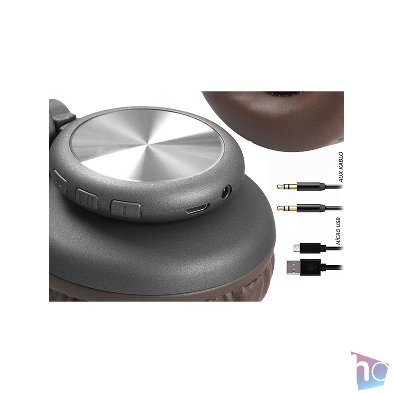 Snopy Fejhallgató Vezeték Nélküli - SN-BT40 Grey (Bluetooth v5.0, hang.szab., mikrofon, micro-SD foglalat, szürke)