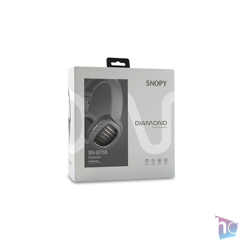 Snopy Fejhallgató Vezeték Nélküli - SN-BT55 Black (Bluetooth v5.0, hang.szab., micro-SD foglalat, fekete)