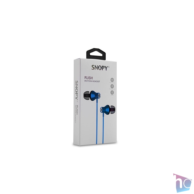 Snopy Fülhallgató - SN-J19 Blue (mikrofon, 3.5mm TRRS jack, 1.2m kábel, kék)