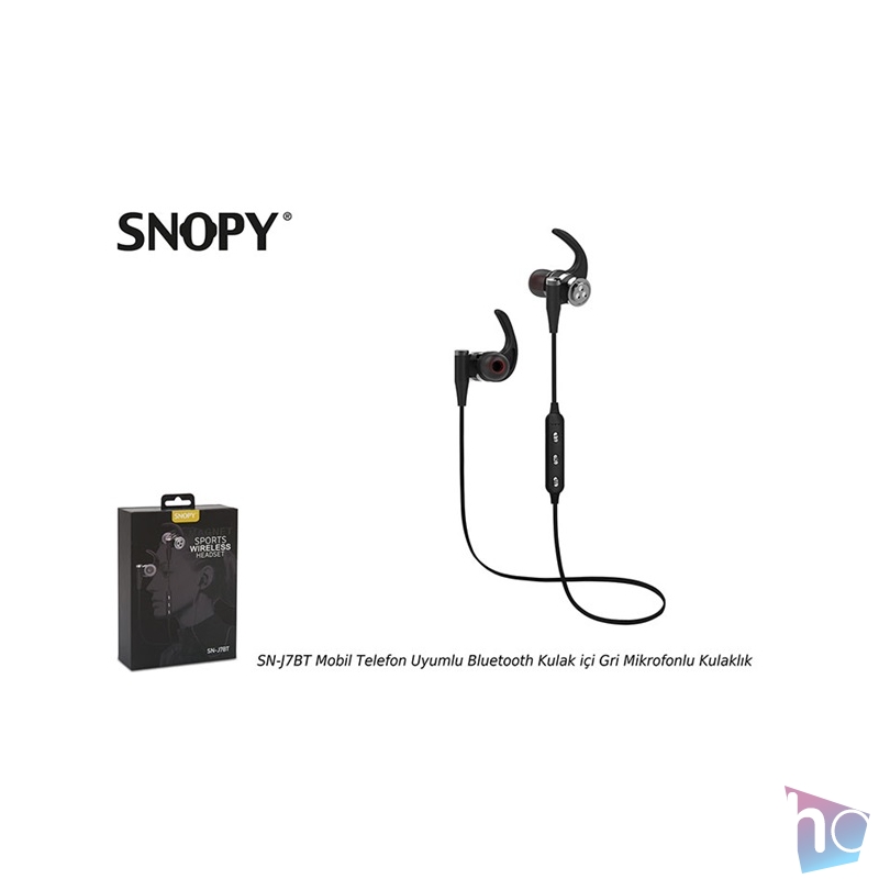 Snopy Fülhallgató Vezeték Nélküli - SN-J7BT (Bluetooth, mikrofon, Szürke)