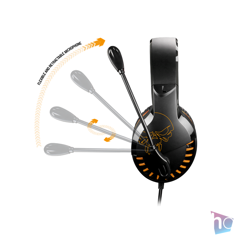 Spirit of Gamer Fejhallgató - PRO-H3 (MultiPlatform, mikrofon, 3.5mm jack, hangerőszabályzó, 2m kábel, narancssárga)