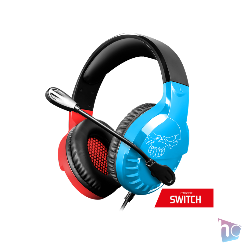 Spirit of Gamer Fejhallgató - PRO-SH3 (Nintendo Switch, mikrofon, 3.5mm jack, hangerőszabályzó, 1+2m kábel, piros/kék)