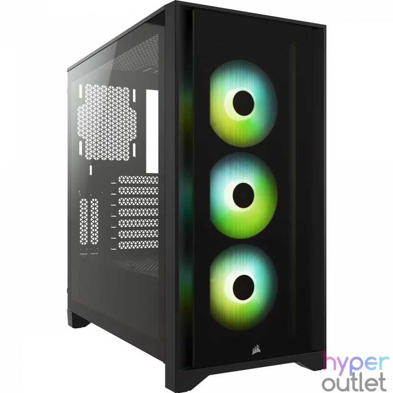 Corsair iCUE 4000X RGB Tempered Glass Black gépház