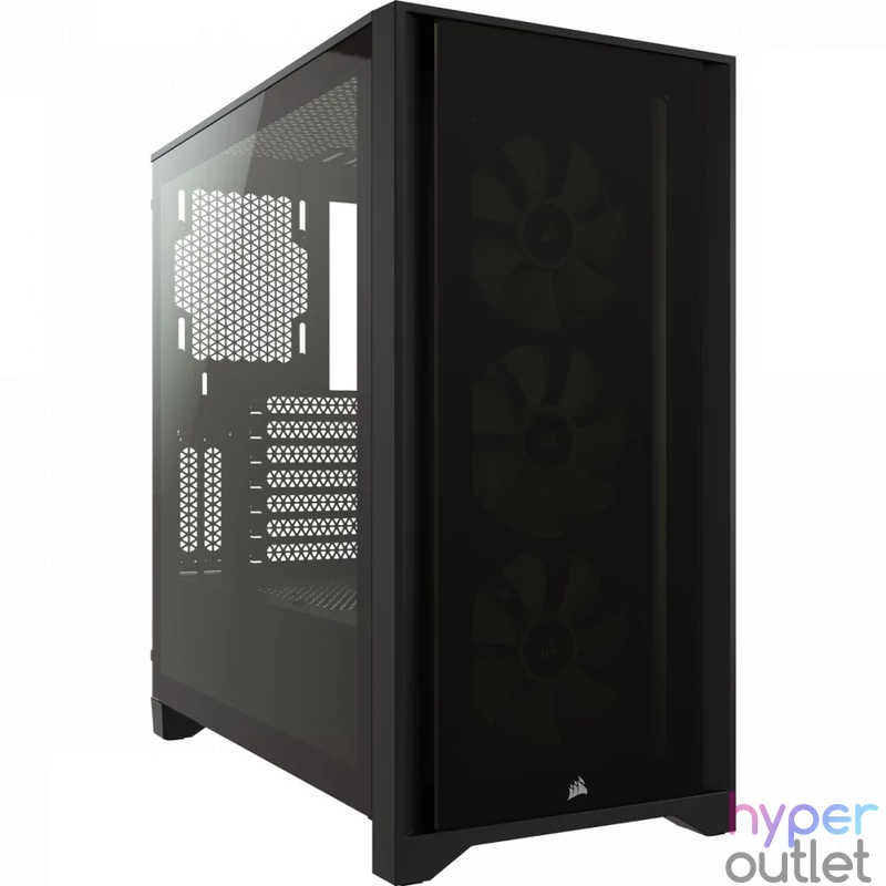 Corsair iCUE 4000X RGB Tempered Glass Black gépház