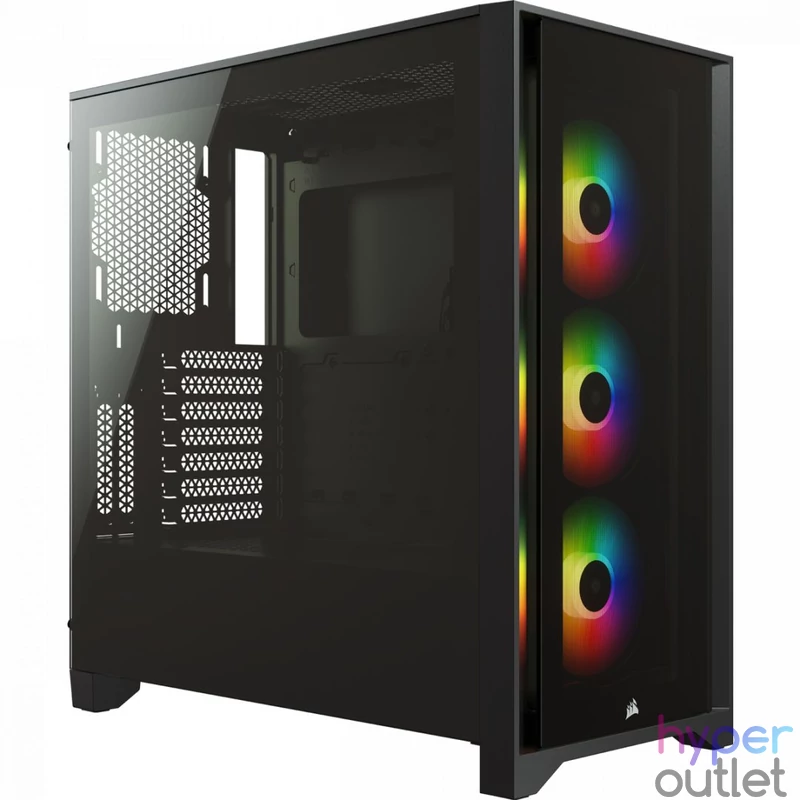 Corsair iCUE 4000X RGB Tempered Glass Black gépház
