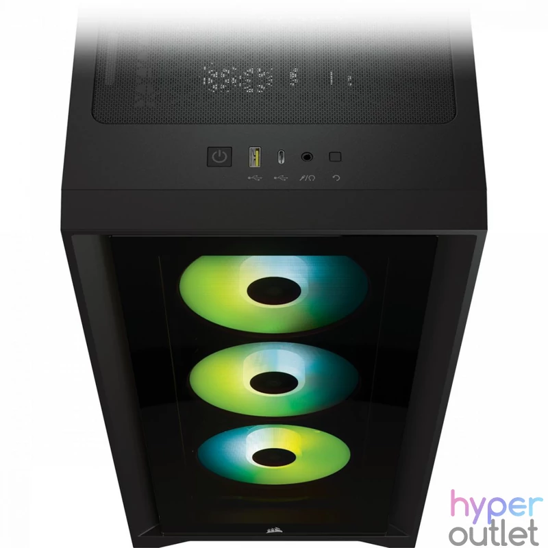 Corsair iCUE 4000X RGB Tempered Glass Black gépház