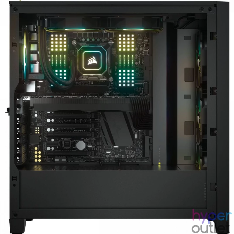 Corsair iCUE 4000X RGB Tempered Glass Black gépház