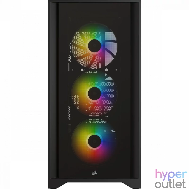 Corsair iCUE 4000X RGB Tempered Glass Black gépház