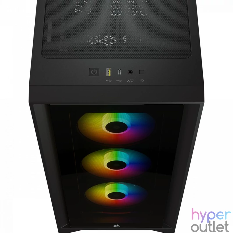 Corsair iCUE 4000X RGB Tempered Glass Black gépház