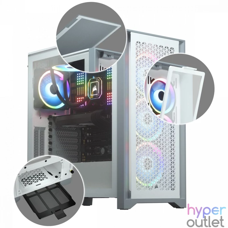 Corsair 4000D Airflow Tempered Glass White gépház