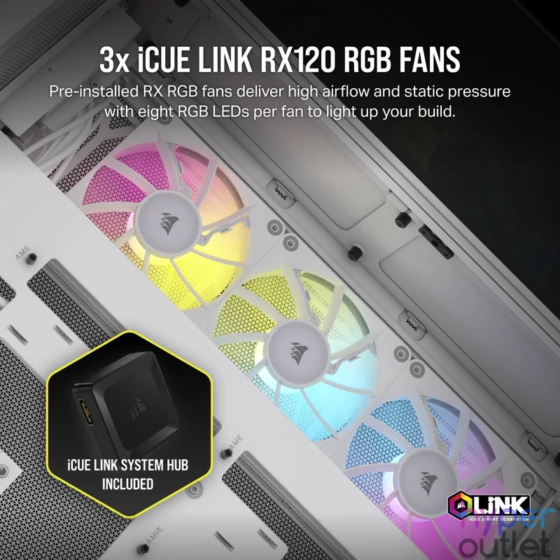 Corsair iCUE LINK 6500X RGB Tempered Glass White gépház