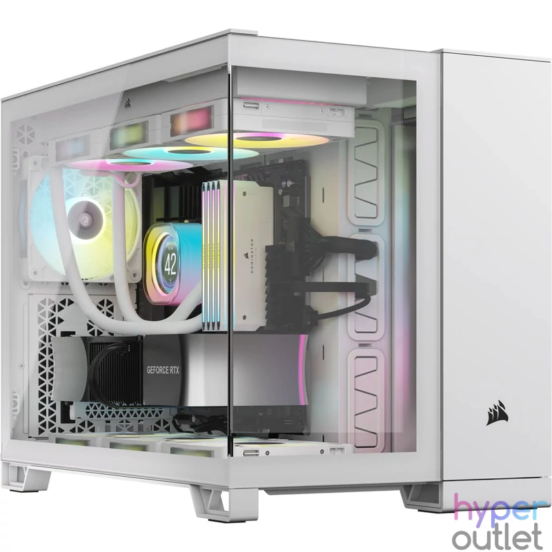 Corsair iCUE LINK 2500X RGB Micro ATX Dual Chamber Tempered Glass White gépház