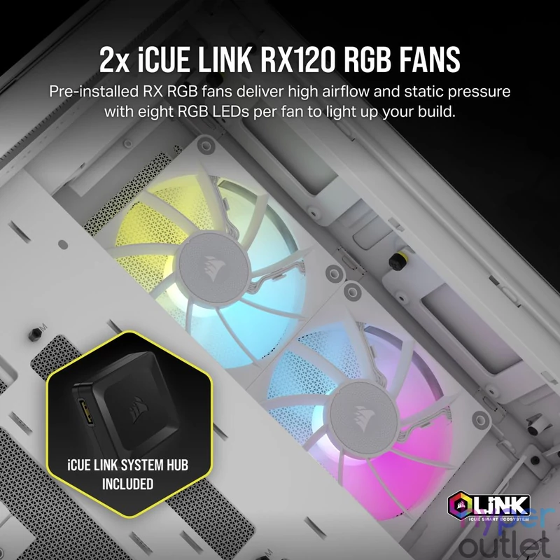Corsair iCUE LINK 2500X RGB Micro ATX Dual Chamber Tempered Glass White gépház