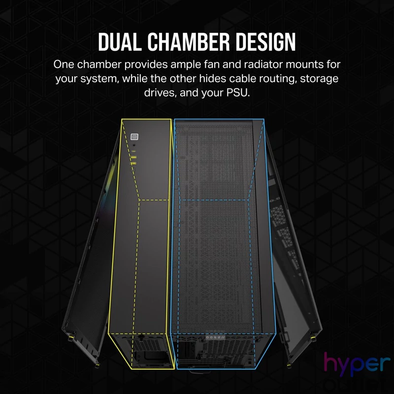 Corsair iCUE LINK 2500X RGB Micro ATX Dual Chamber Tempered Glass Black gépház