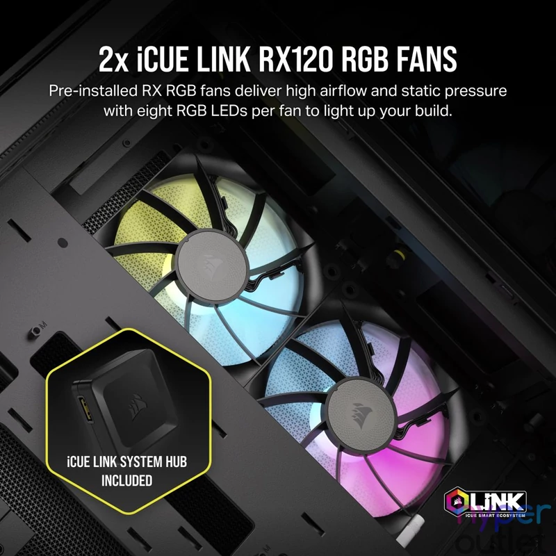 Corsair iCUE LINK 2500X RGB Micro ATX Dual Chamber Tempered Glass Black gépház