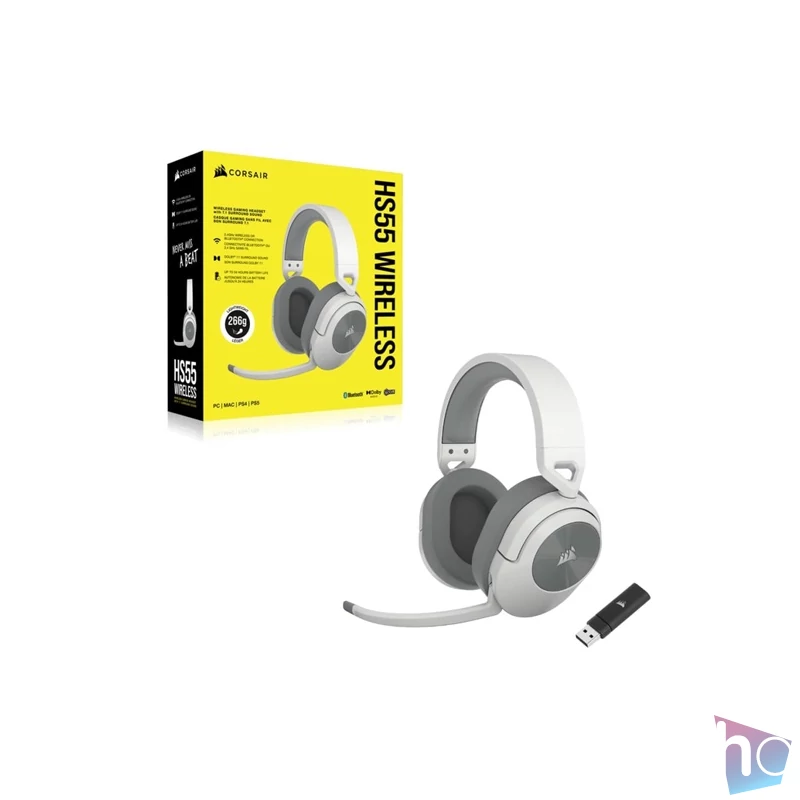 Corsair HS55 vezeték nélküli fehér gamer headset