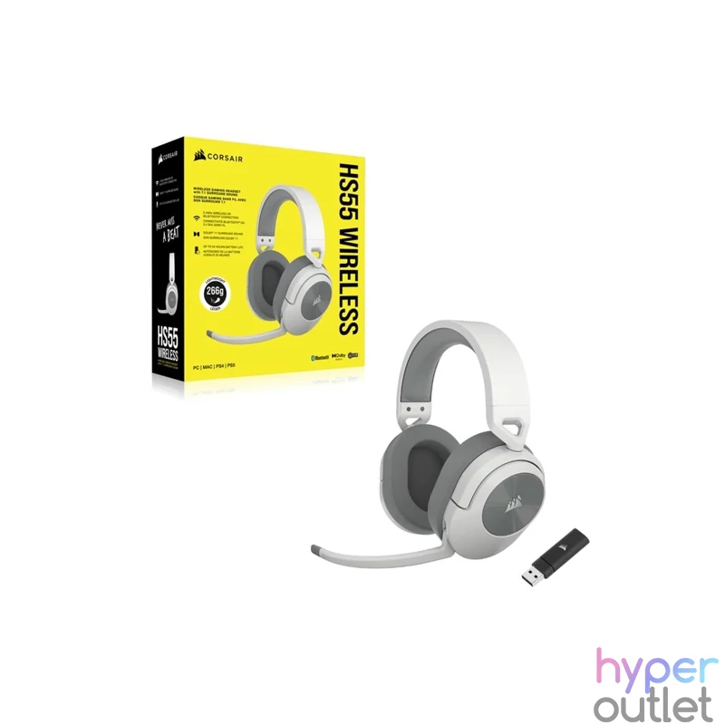 Corsair HS55 vezeték nélküli fehér gamer headset