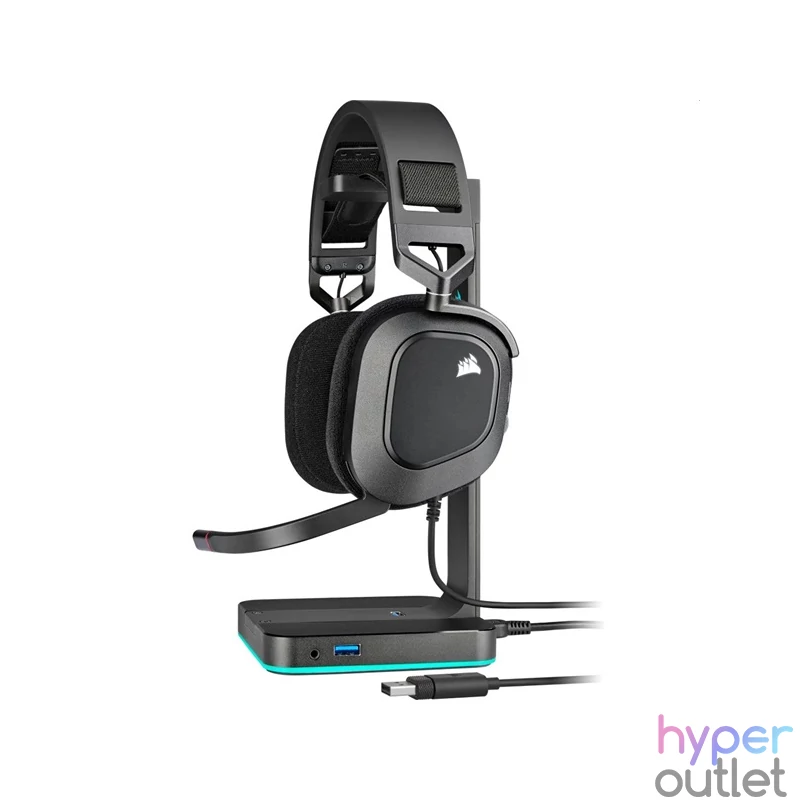 Corsair HS80 RGB USB 7.1 fekete gamer headset
