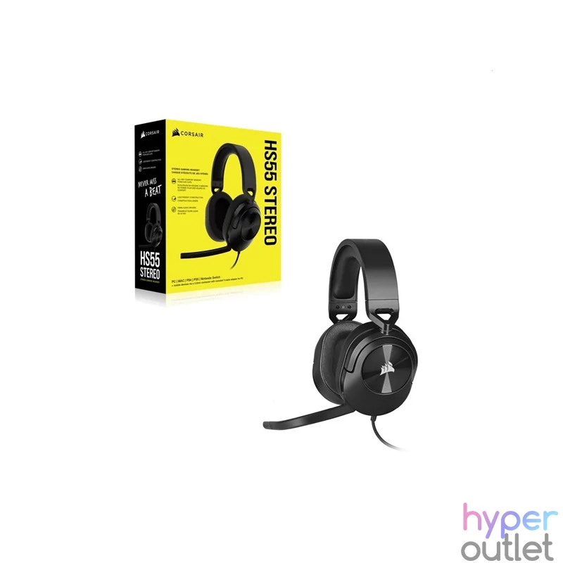 Corsair HS55 Stereo fekete gamer headset