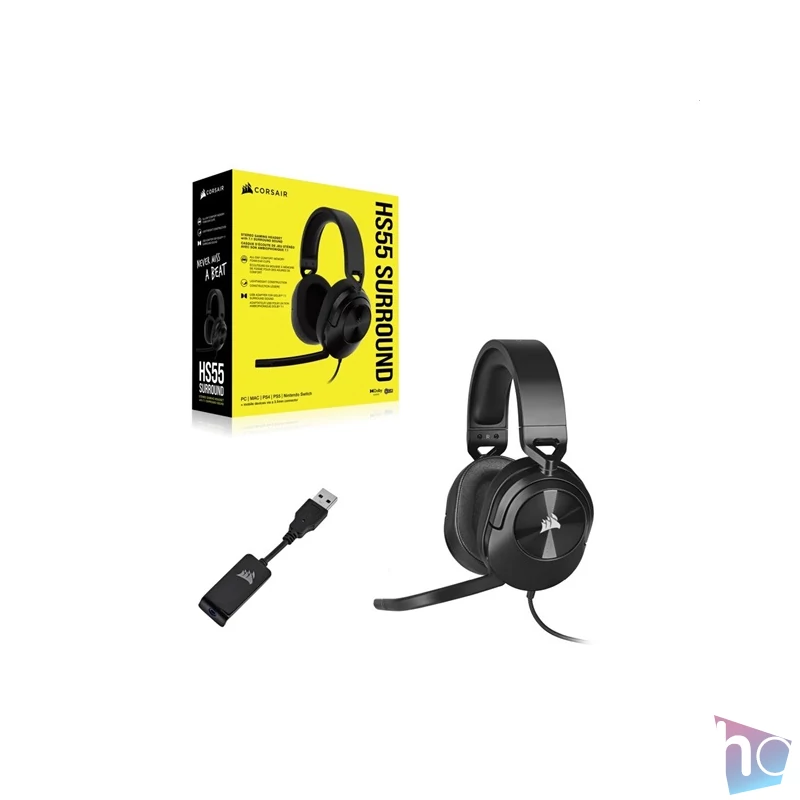 Corsair HS55 Surround fekete gamer headset