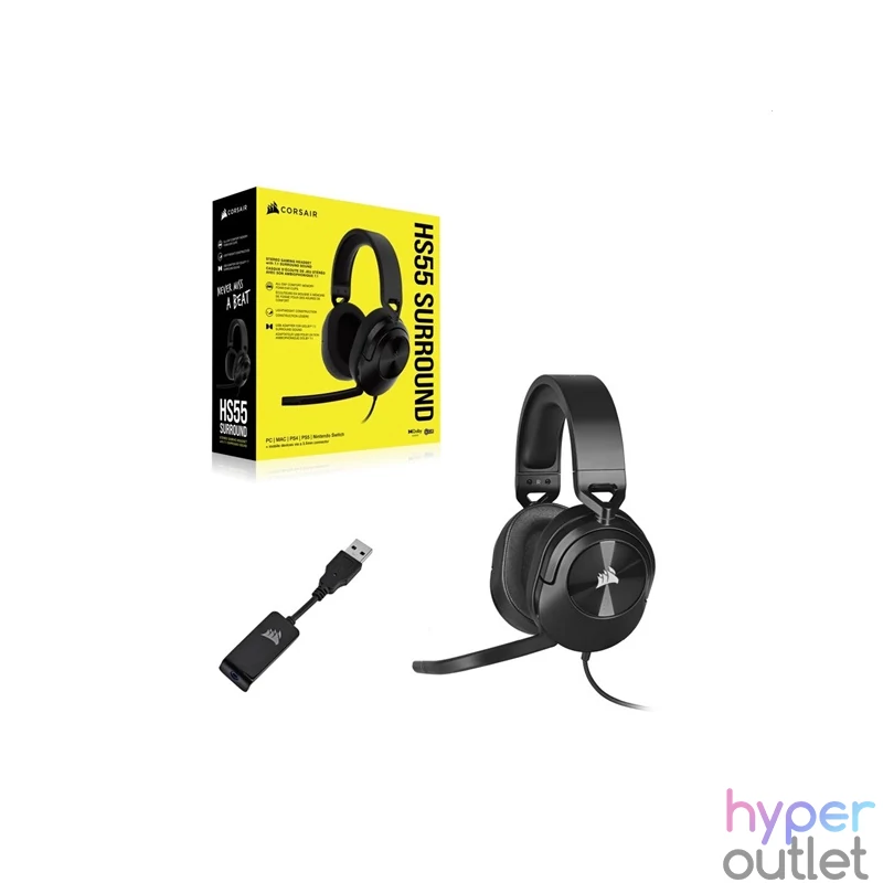 Corsair HS55 Surround fekete gamer headset