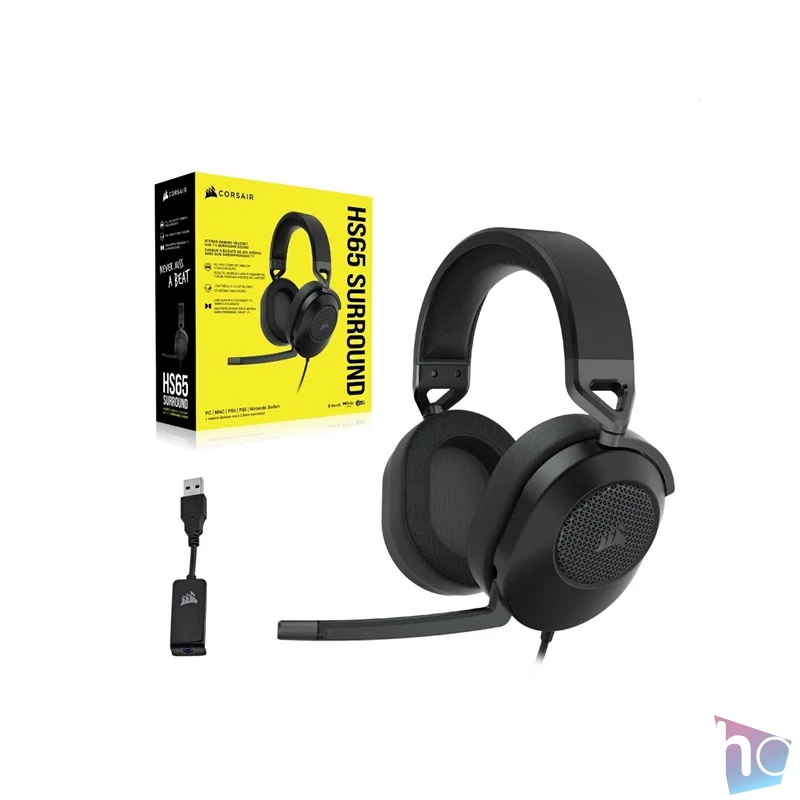 Corsair HS65 Surround fekete gamer headset