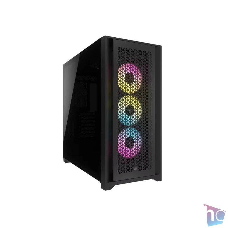 Corsair iCUE 5000D RGB AIRFLOW fekete (táp nélküli) ablakos mATX ház