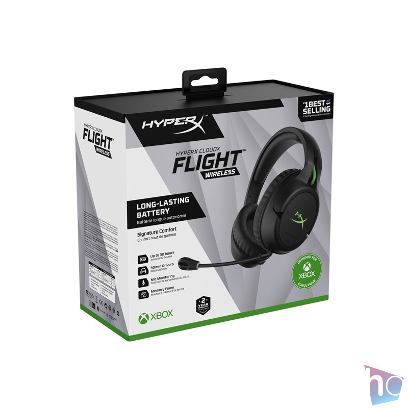 Kingston HyperX CloudX Flight vezeték nélküli fekete gamer headset