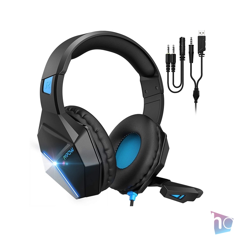 Mpow EG10 fekete-kék gamer headset