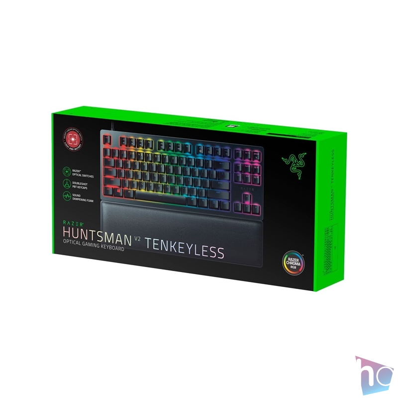 Razer Huntsman V2 Tenkeyless (Red Switch) US RGB fekete gamer billentyűzet