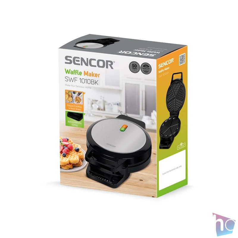 Sencor SWF 1010BK inox-fekete gofrisütő