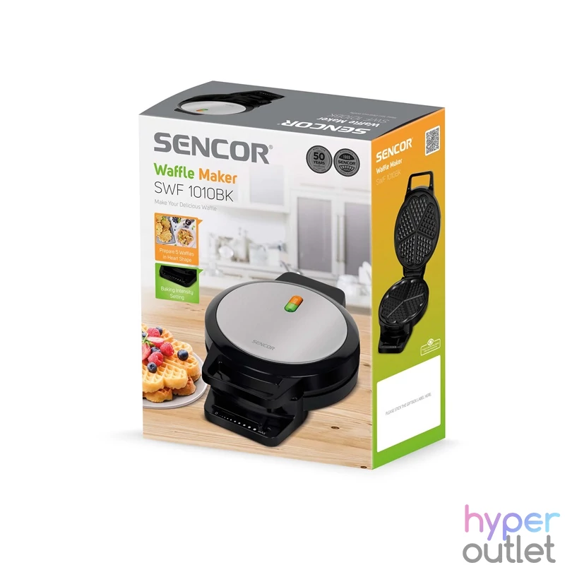 Sencor SWF 1010BK inox-fekete gofrisütő