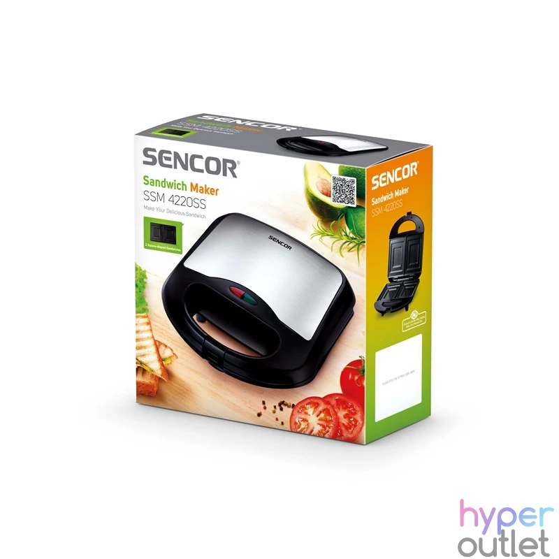 Sencor SSM 4220SS inox-fekete szendvicssütő