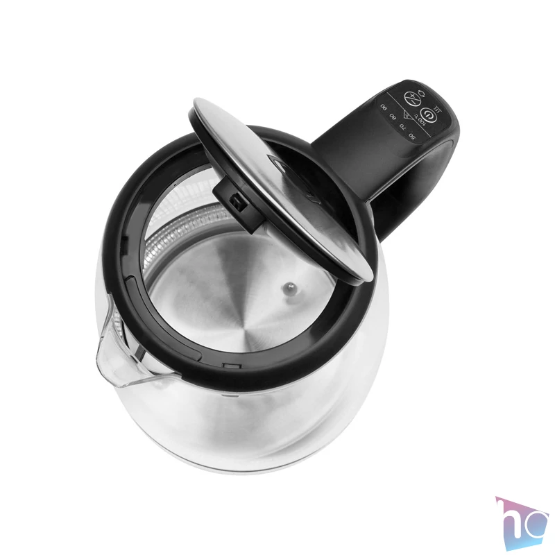Sencor SWK 2090BK 2L-es inox-fekete üveg vízforraló