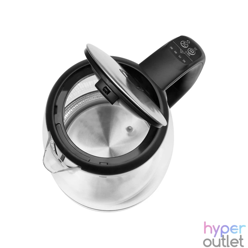 Sencor SWK 2090BK 2L-es inox-fekete üveg vízforraló