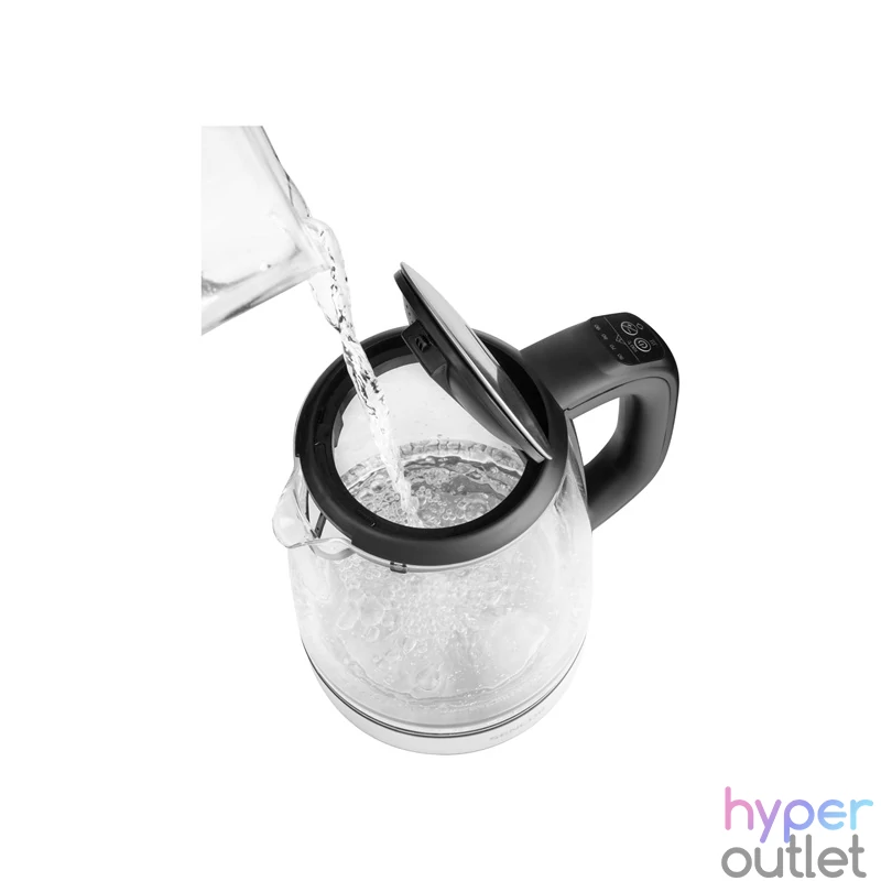 Sencor SWK 2090BK 2L-es inox-fekete üveg vízforraló