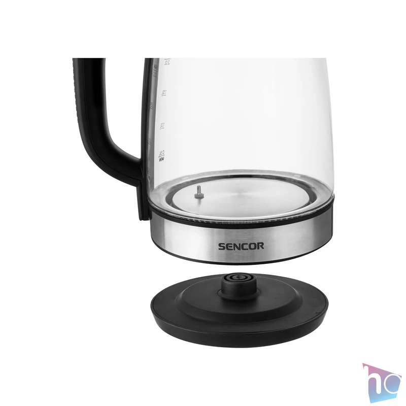 Sencor SWK 2090BK 2L-es inox-fekete üveg vízforraló