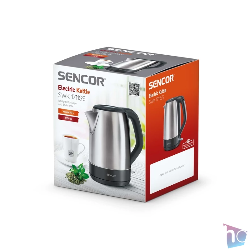 Sencor SWK 1711SS 1,7L-es inox-fekete vízforraló