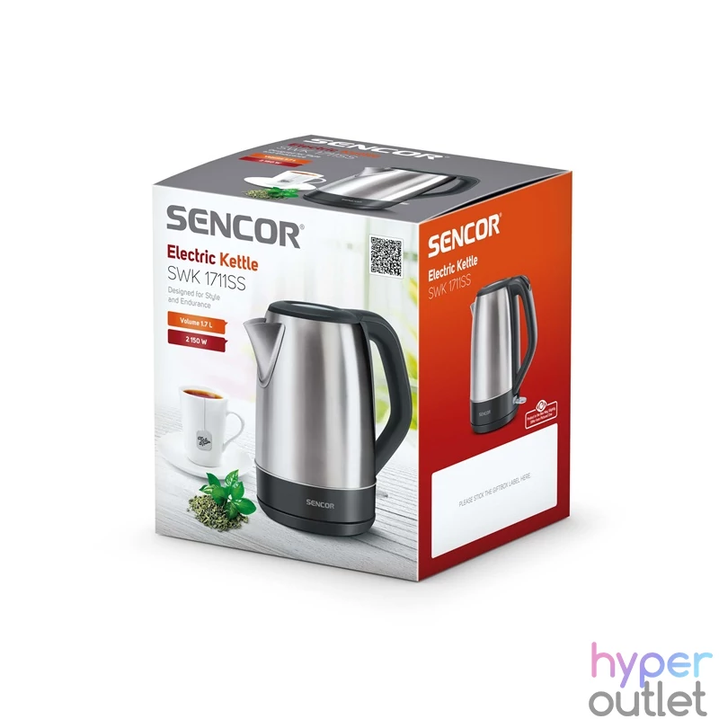 Sencor SWK 1711SS 1,7L-es inox-fekete vízforraló